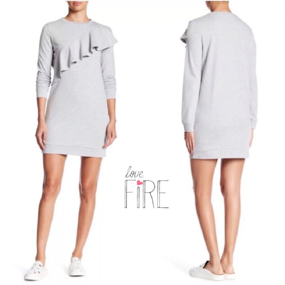 Moving Sale! Love Fire medium ruffle sweatshirt dress